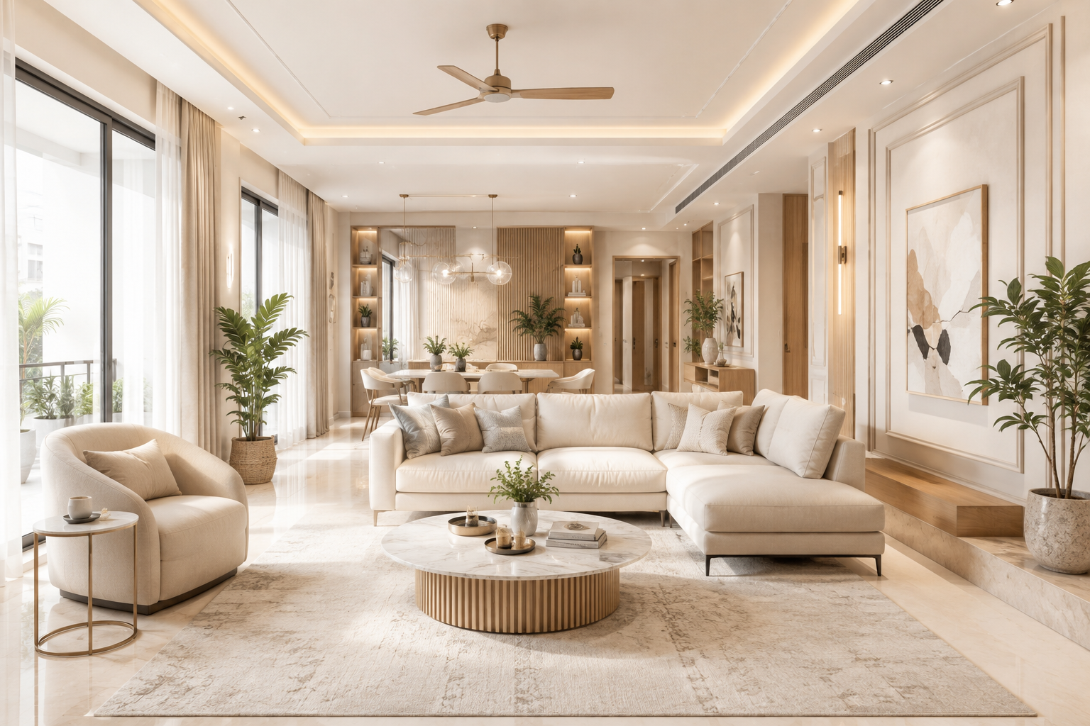 Warm Neutral Luxury Living Room