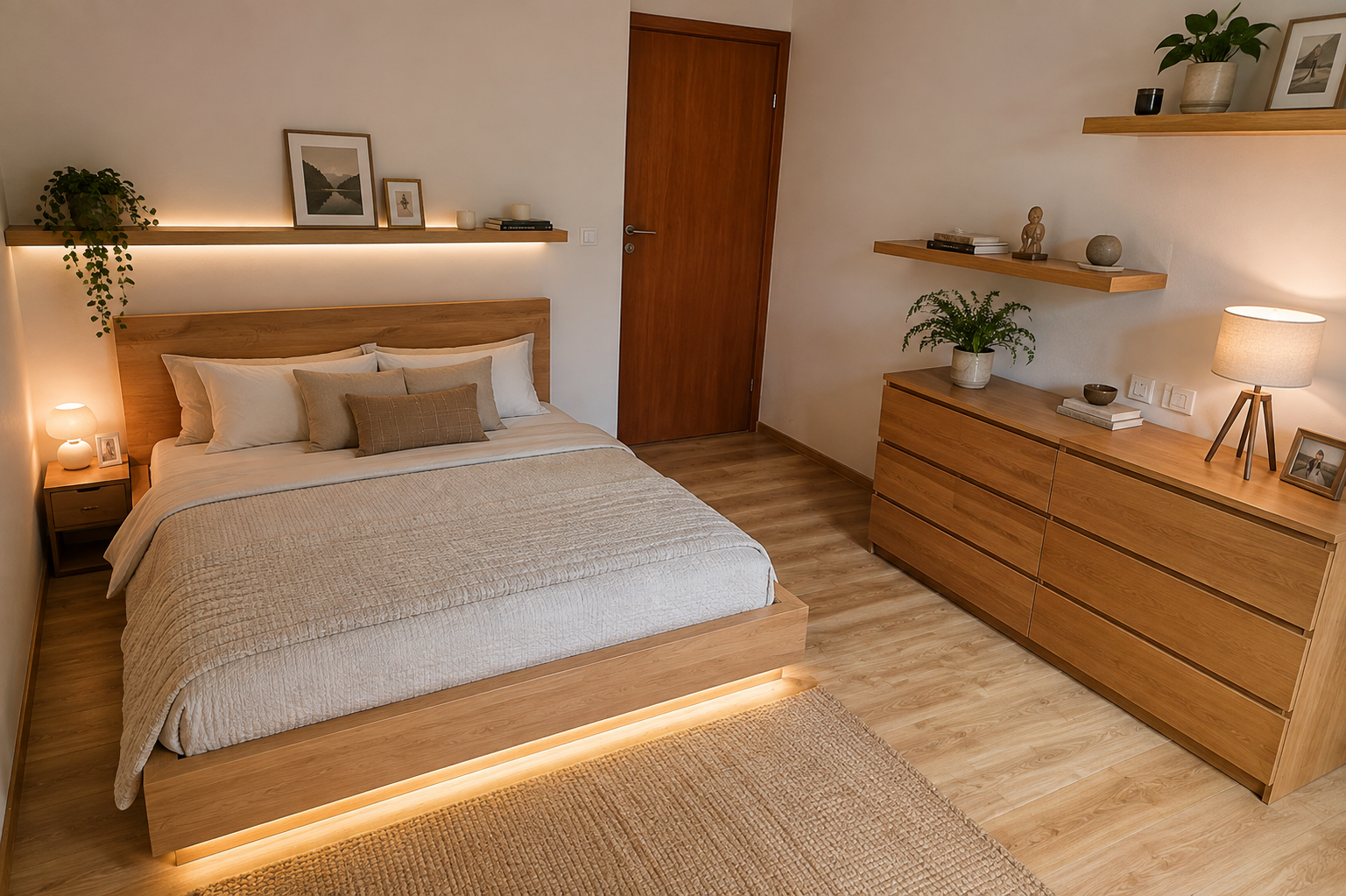 Cozy Scandinavian Bedroom Glow