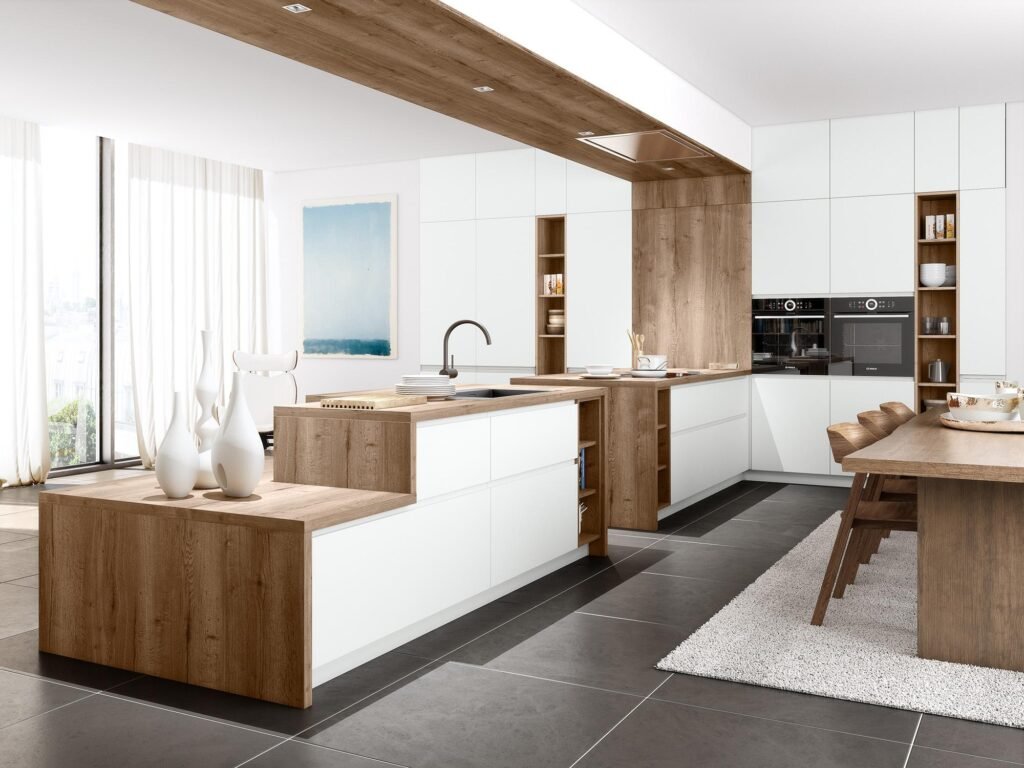 Large kitchen islands with built-in storage