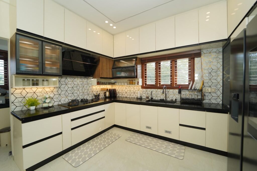 Matte Finish L-Shaped Kitchen