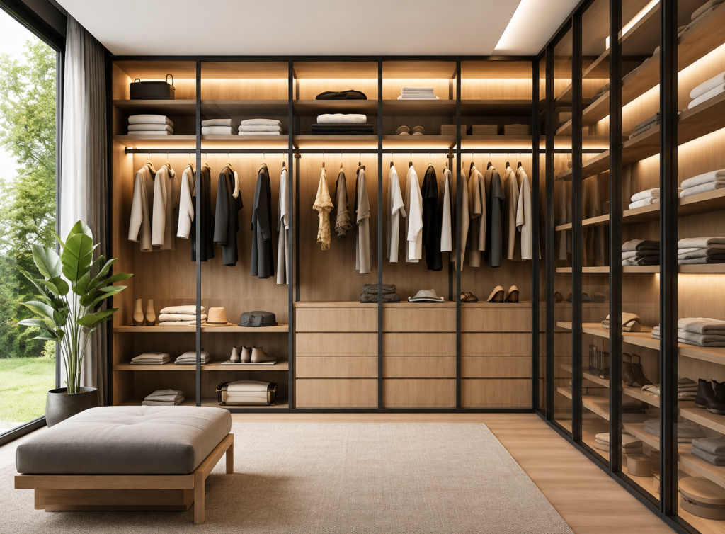 Minimalist Wardrobe Overlooking Snowy