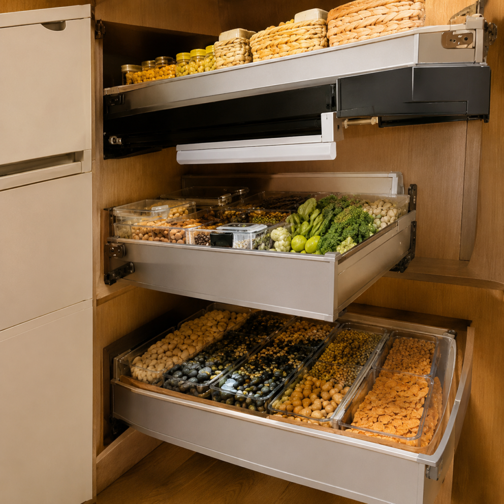 Modern Pull-Out Pantry Storage Cabinet