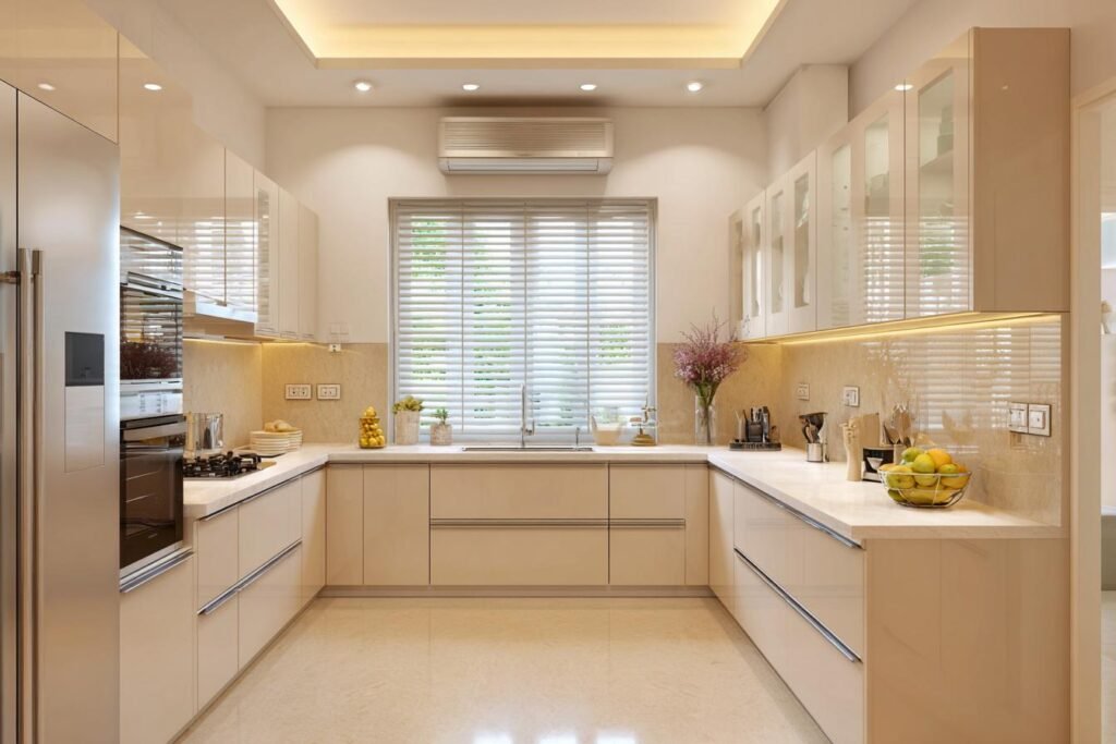 Scandinavian U-shaped kitchen