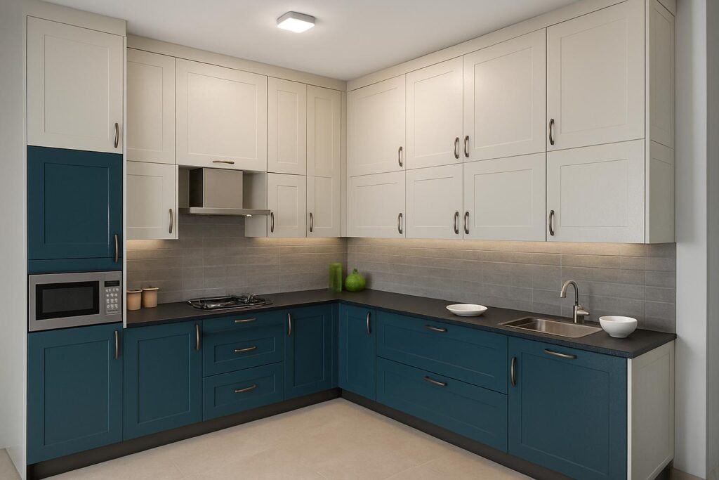 Two-Tone L-Shaped Kitchen