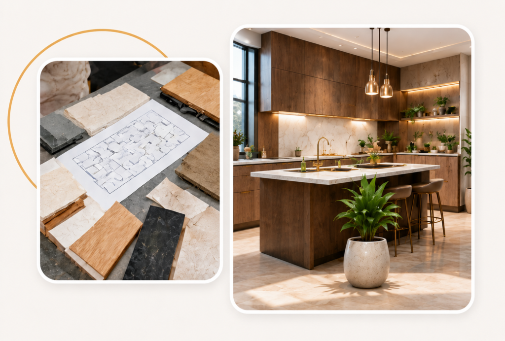 Warm Modern Kitchen Design Collage